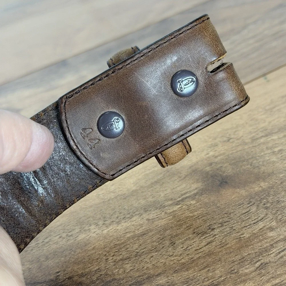 Justin 44 Belt Western Cowboy Concho Rawhide Stitch Two Tone Rodeo *No Buckle*